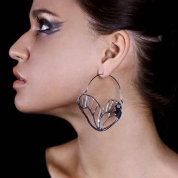 Jewelry - Butterfly Wing Fashion Week Silver Boho Earrings
